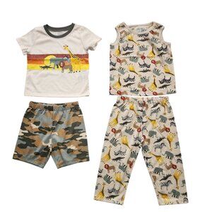 Wonder Nation Toddler Boys Tank, T-Shirt, Short, and‎ Pant Pajama Set, 4-Piece